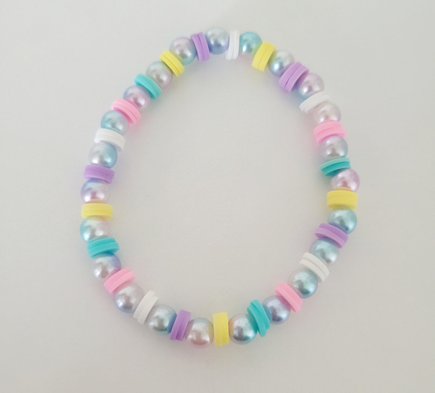 Pastel Pearl/Clay Beaded Bracelet