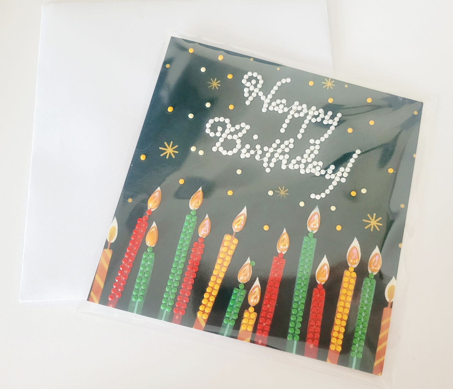 Diamond Art Happy Birthday Card (Candles)