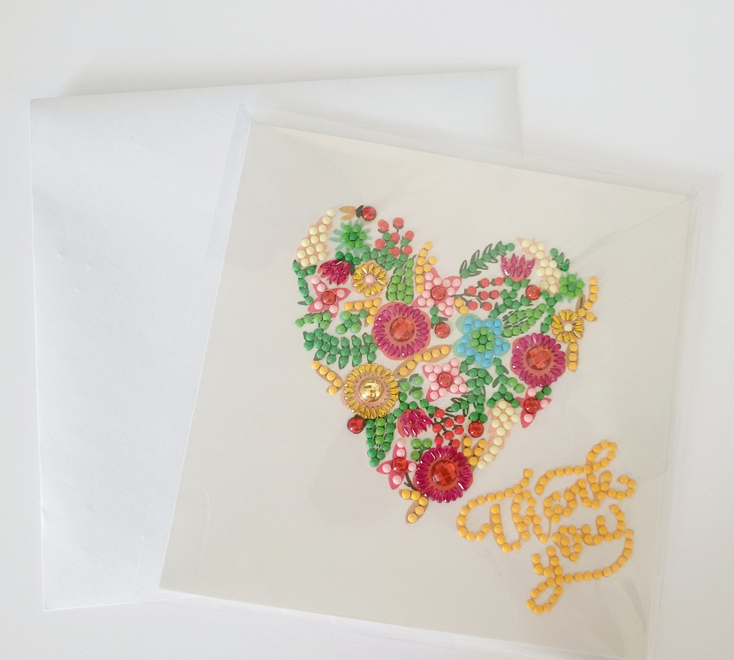 Diamond Art Thank You Card (Heart)