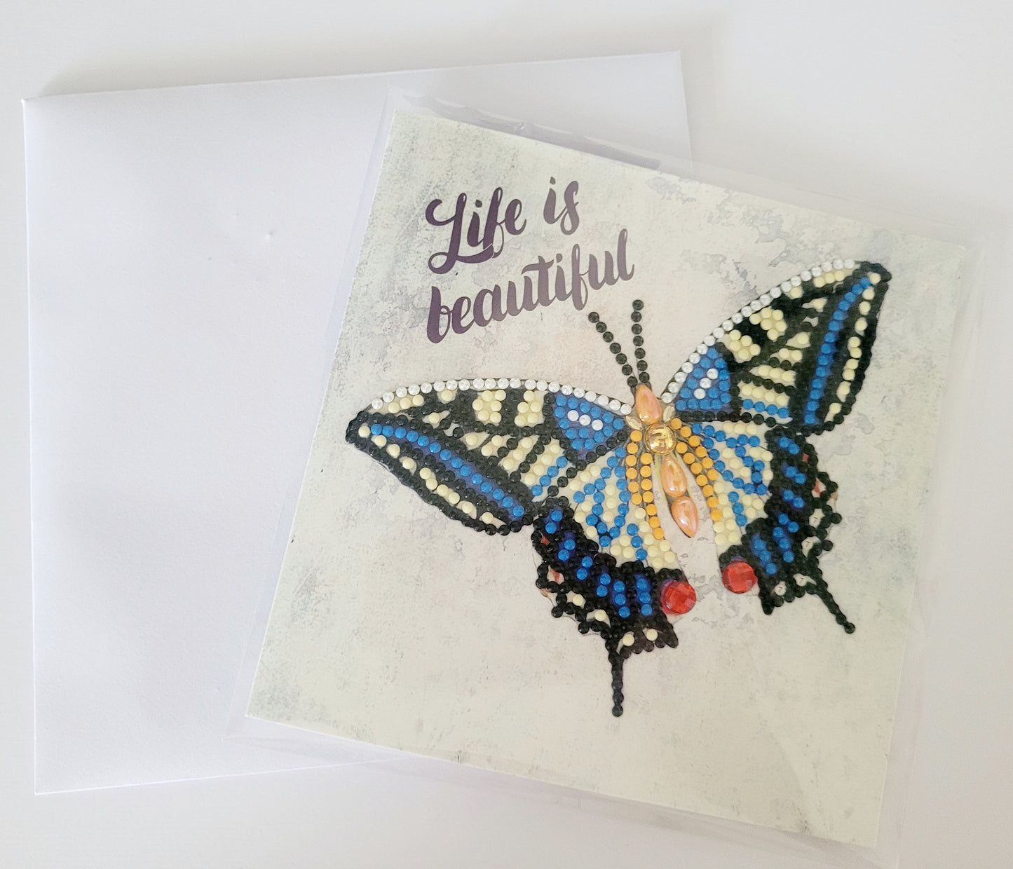 Diamond Art Best Wishes Card (Butterfly)