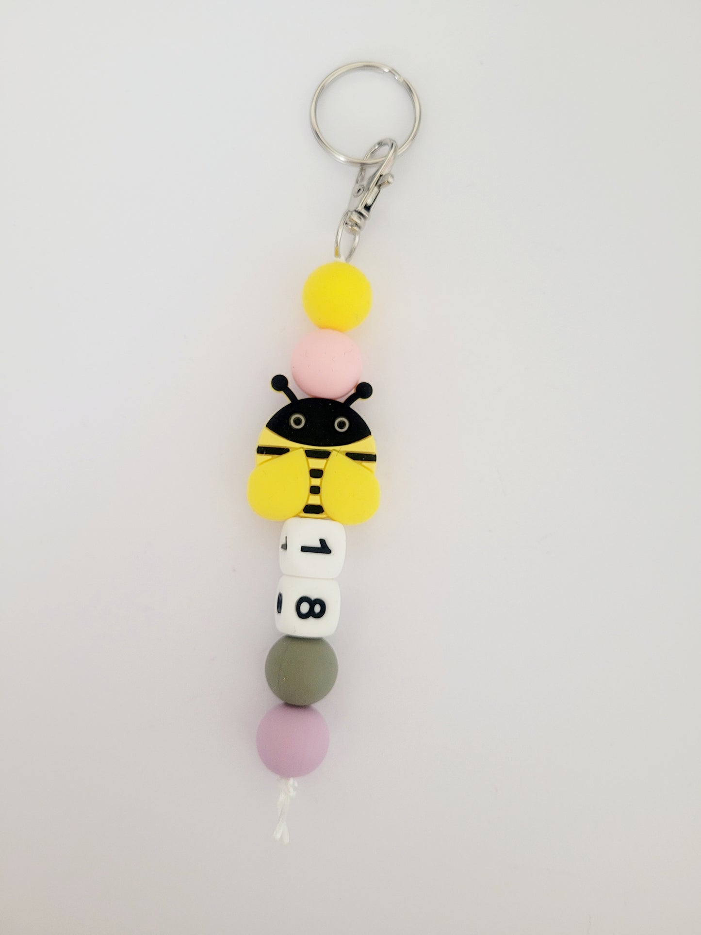 Bee '18' Silicone Keyring