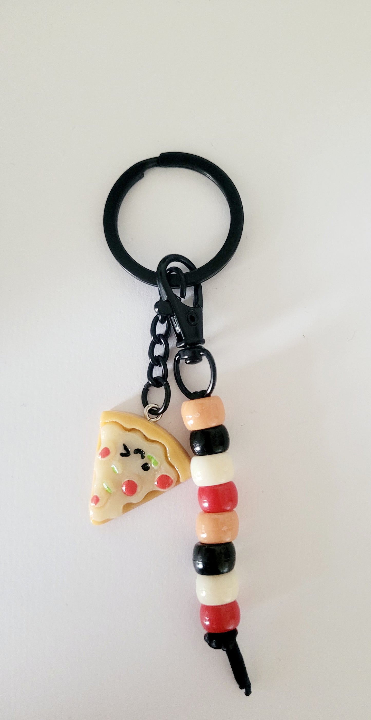 Beaded 'Pizza' Keyring