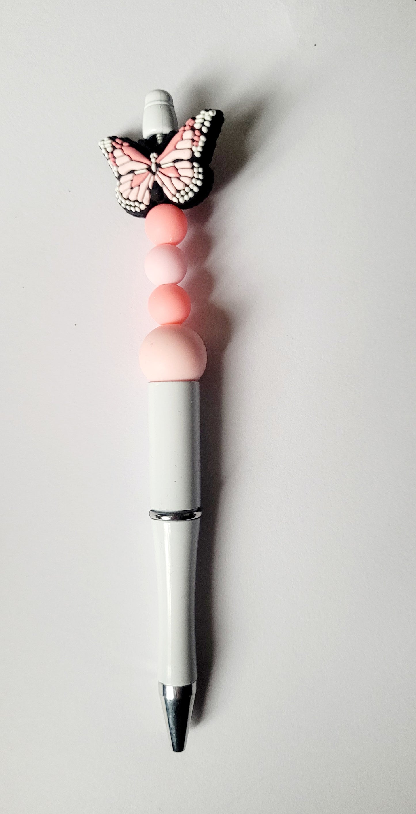 Pink & White Butterfly Pen