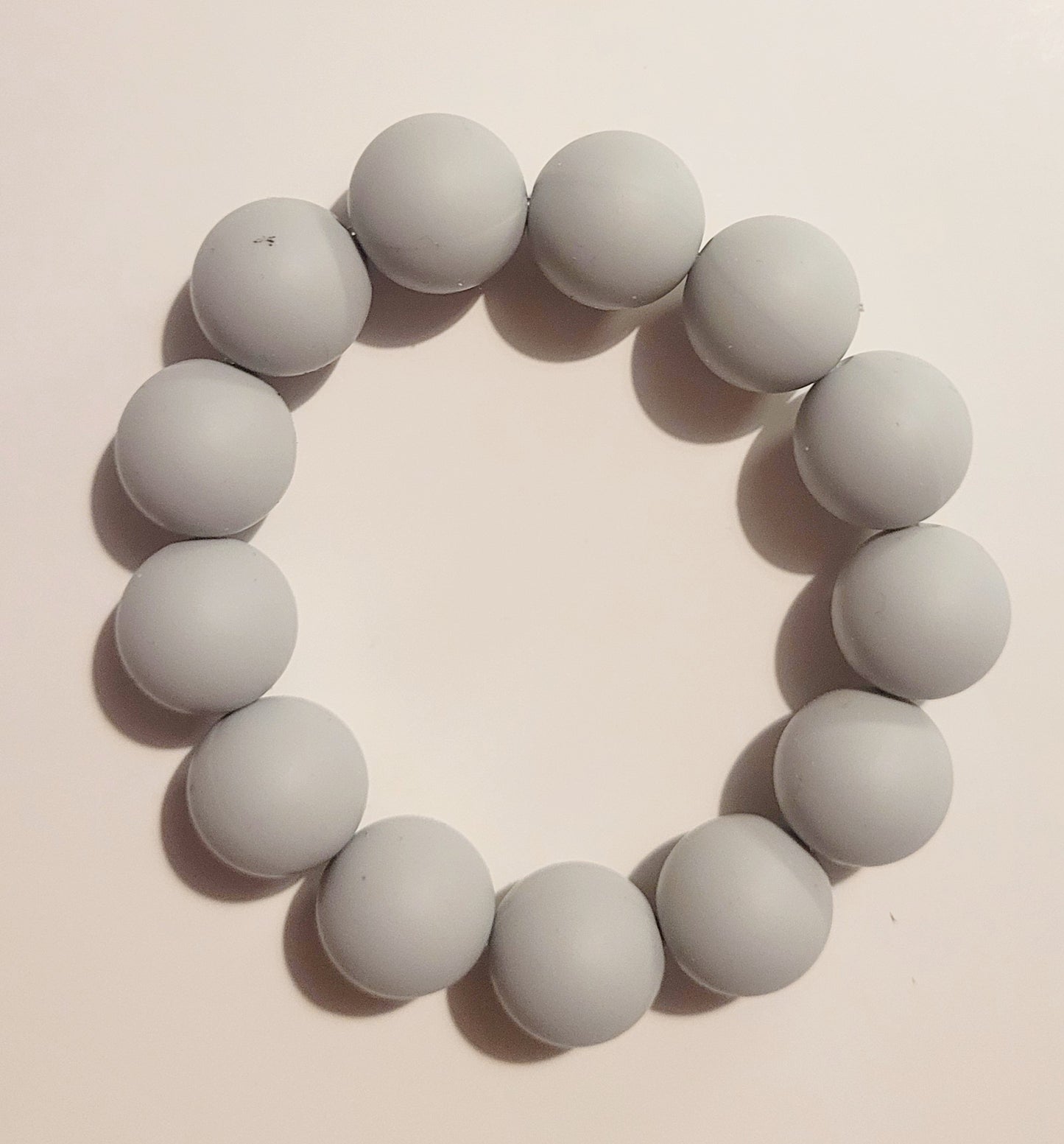 Grey Silicone Beaded Bracelet