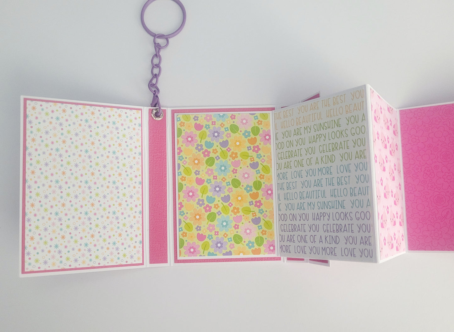 Handmade Keyring Photo Album - Fairy Garden