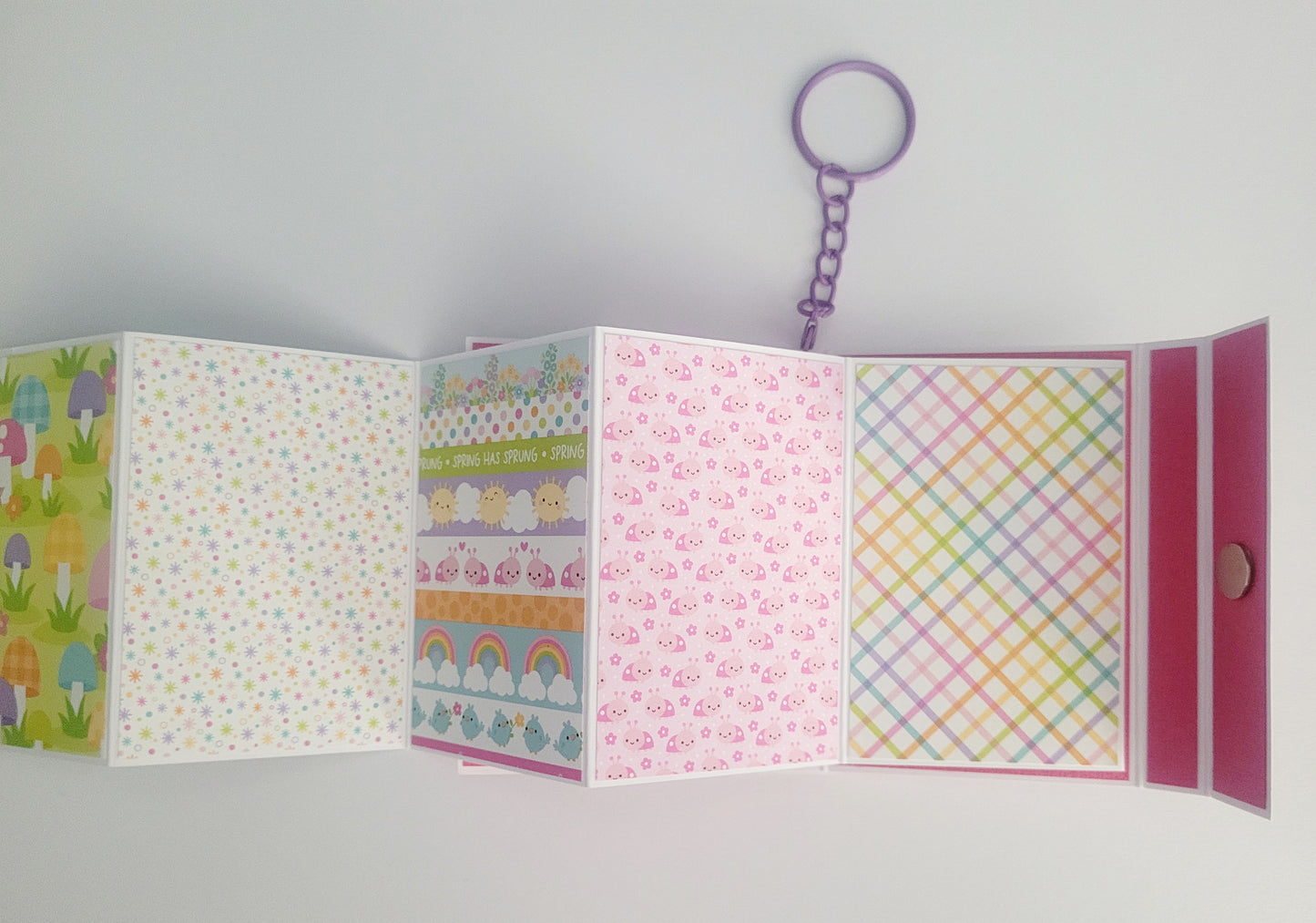 Handmade Keyring Photo Album - Fairy Garden