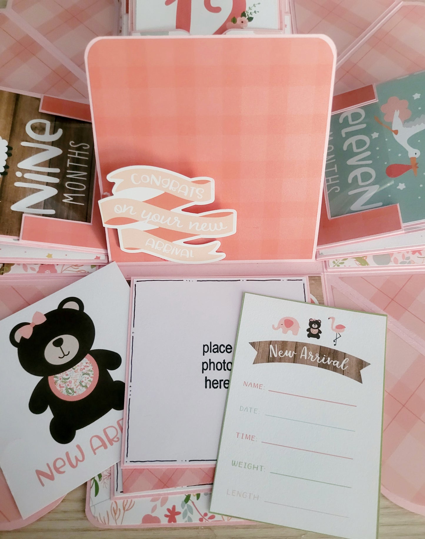 Handmade Explosion Box Album - 0-12mth Baby Girl