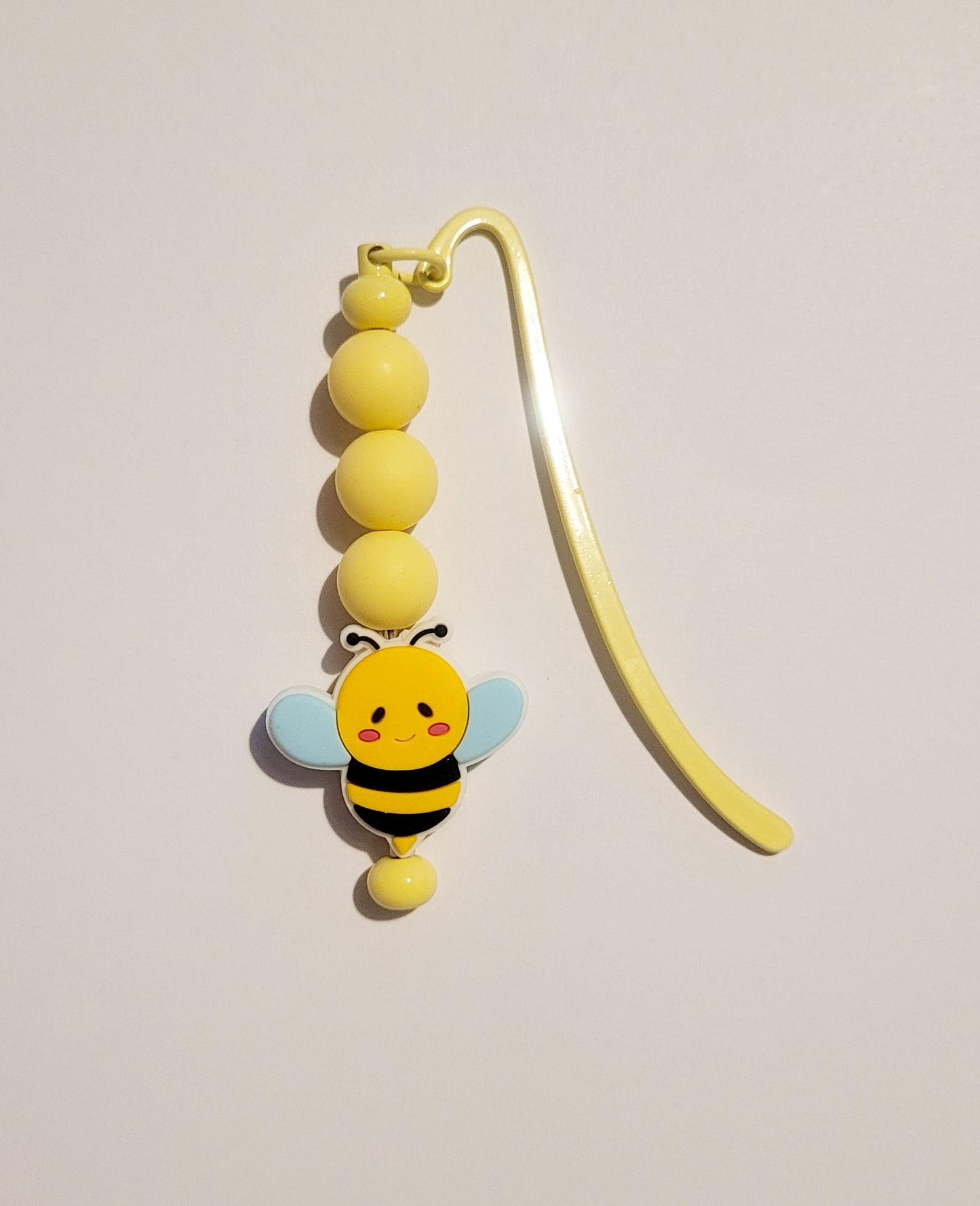 Yellow 'Bee' Beaded Metal Bookmark