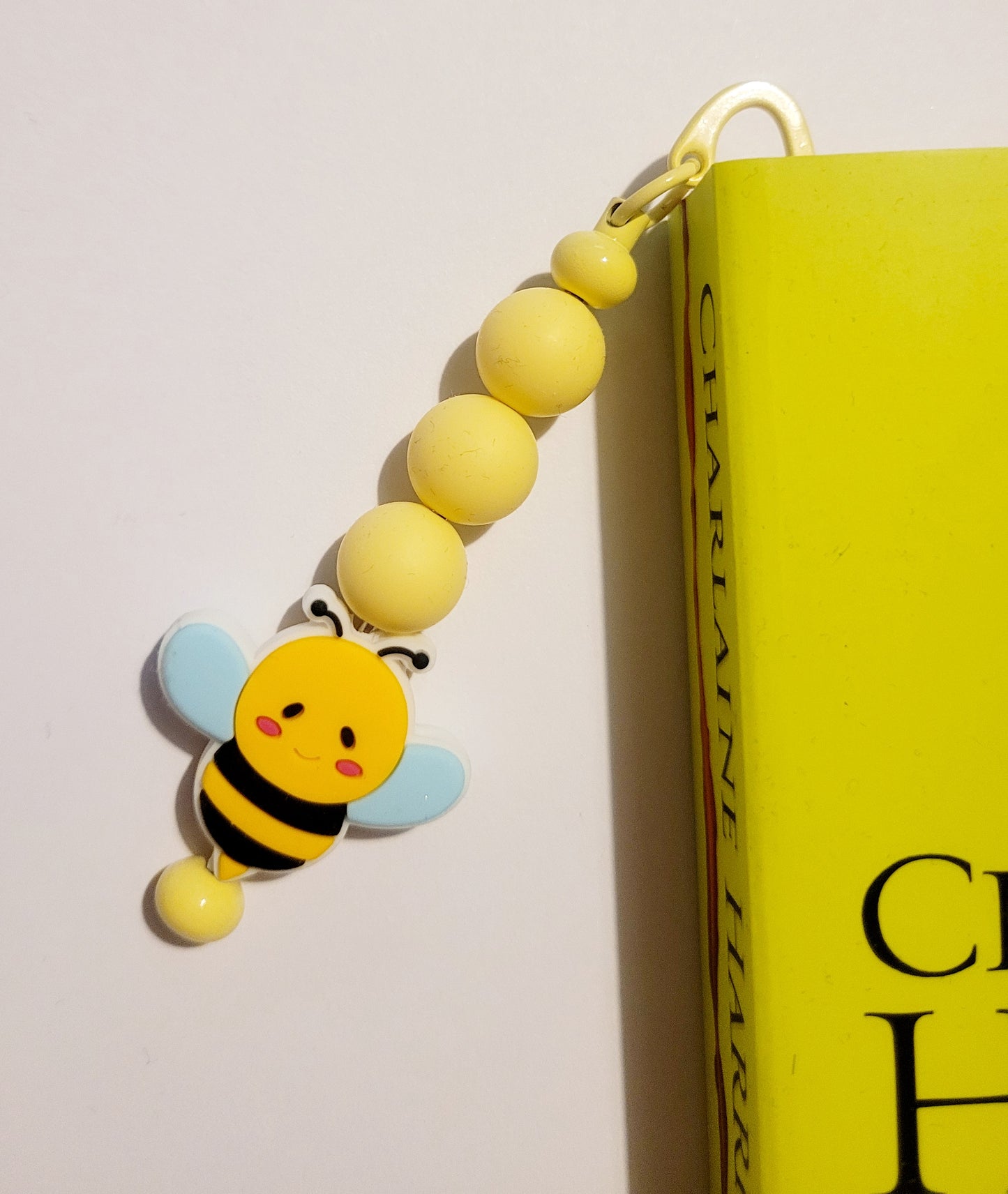 Yellow 'Bee' Beaded Metal Bookmark