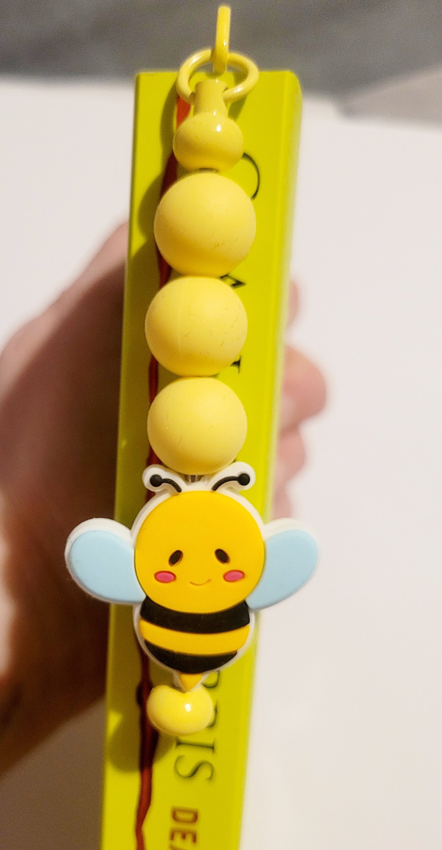 Yellow 'Bee' Beaded Metal Bookmark