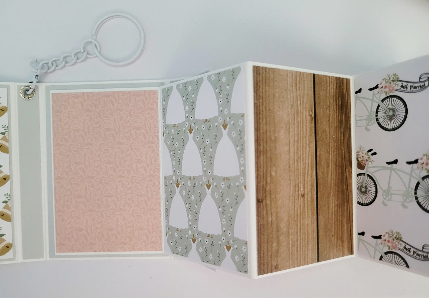 Handmade Photo Album Keyring - Wedding