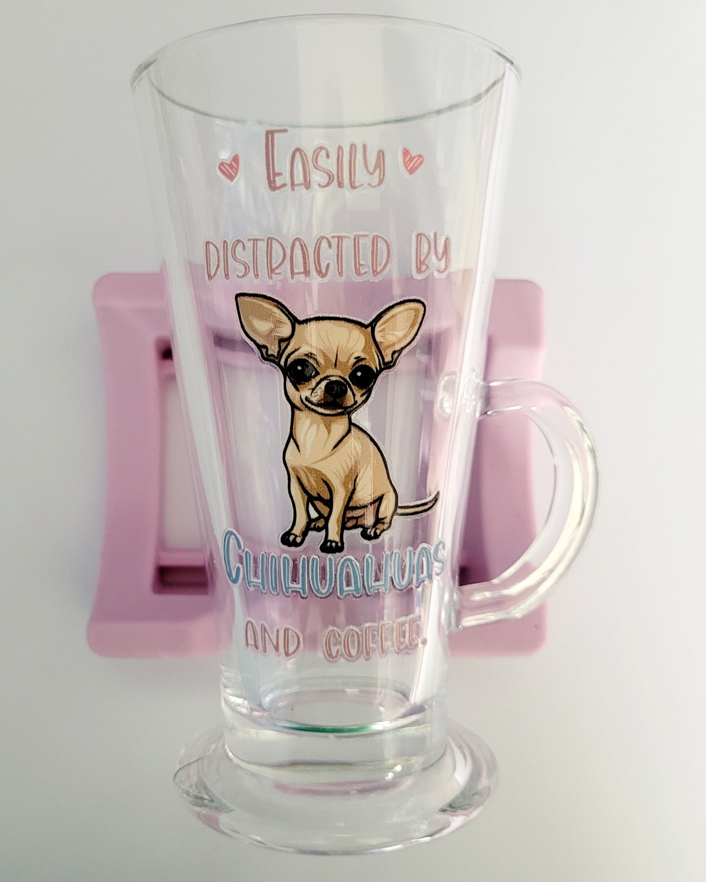 Chihuahua Latte Glass