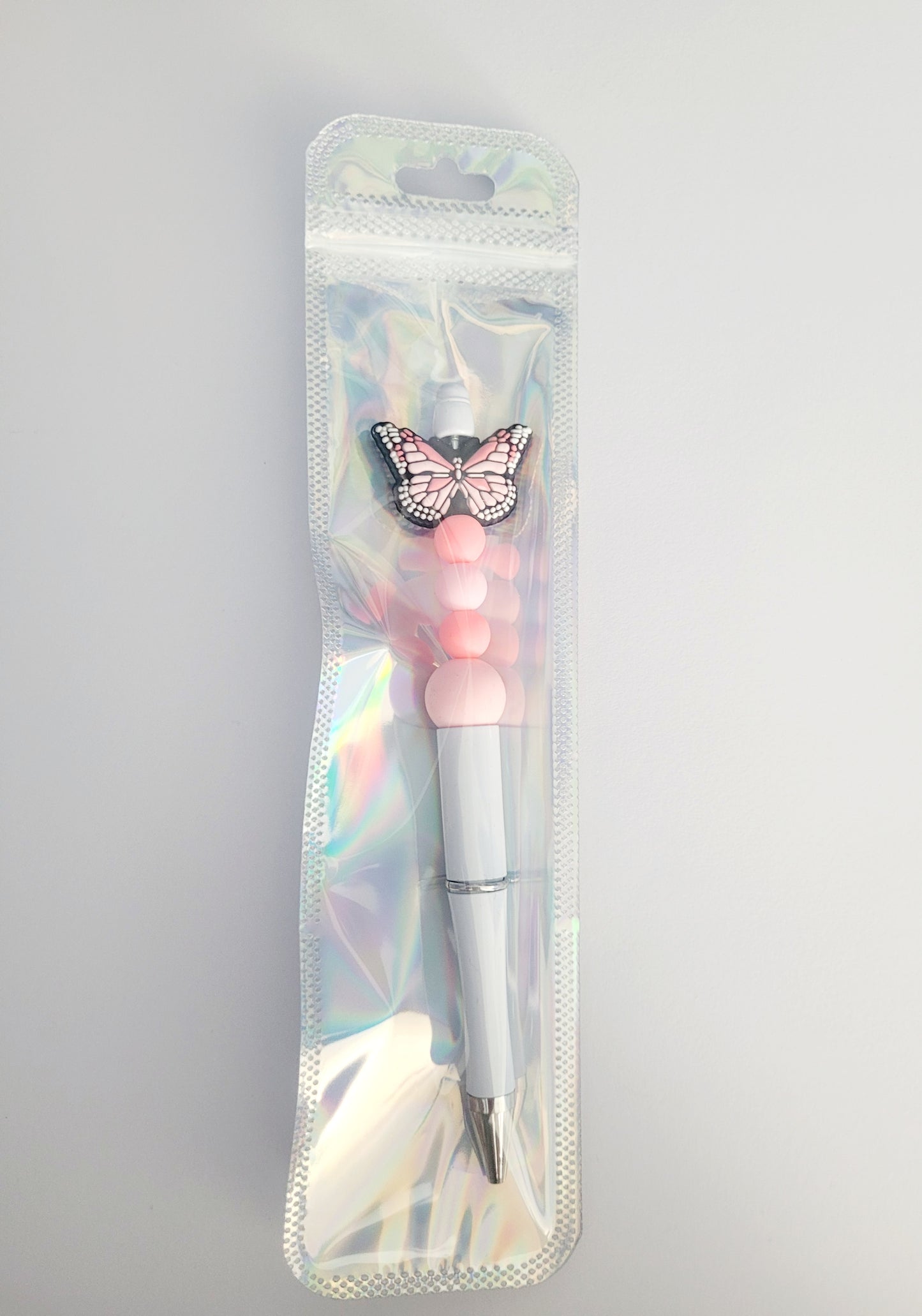 Pink & White Butterfly Pen
