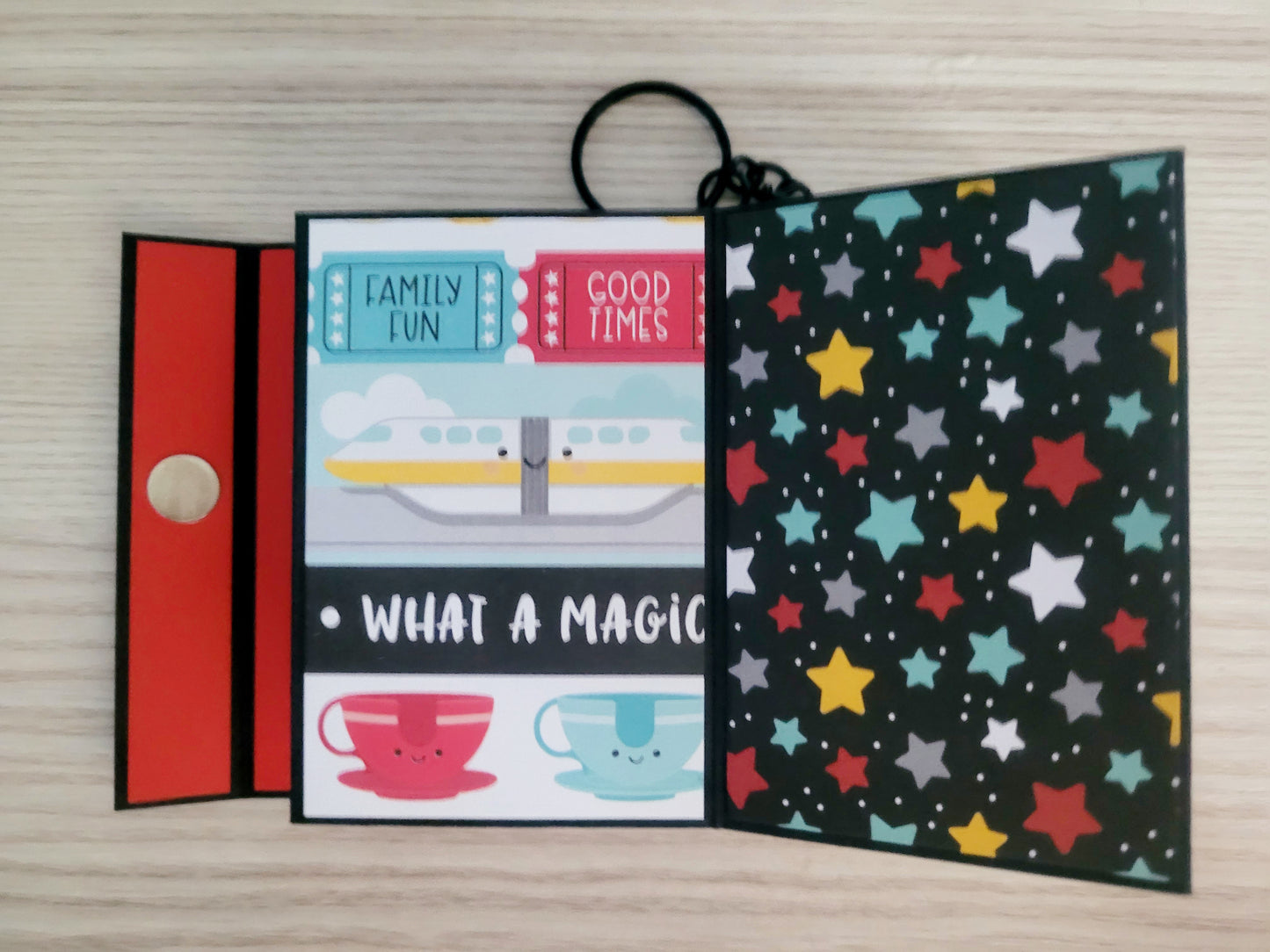 Handmade Photo Album Keyring - Magical Holiday