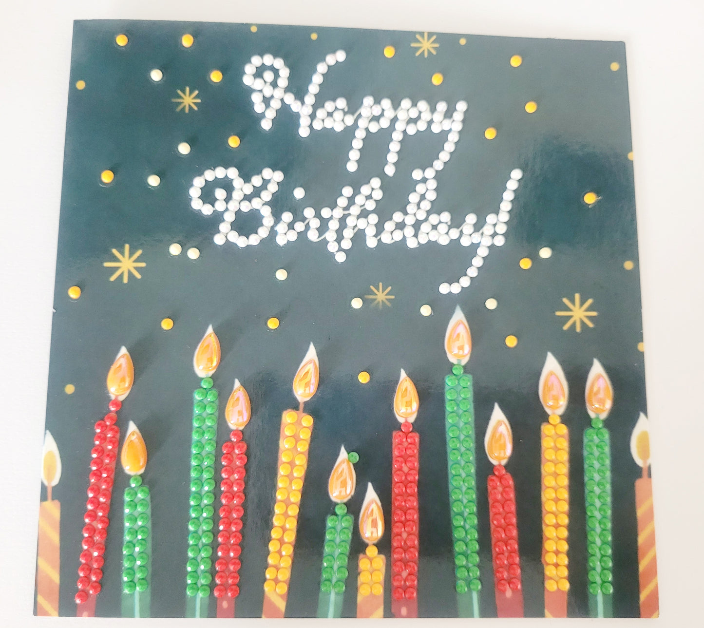 Diamond Art Happy Birthday Card (Candles)