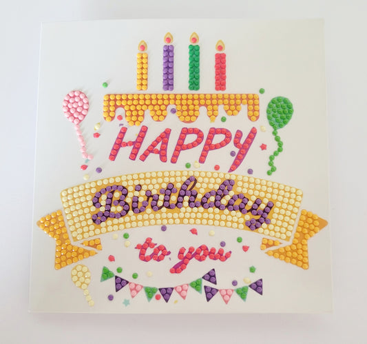 Diamond Art Birthday Card (Cake)