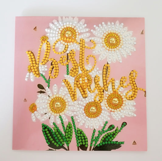 Diamond Art Best Wishes Card (Flowers)
