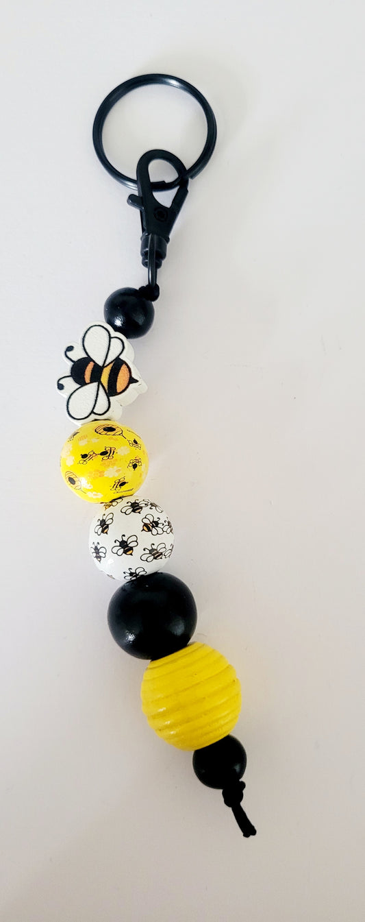 Bee Wooden Keyring