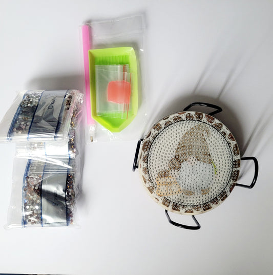 Diamond Art Gnome Coaster Set Kit