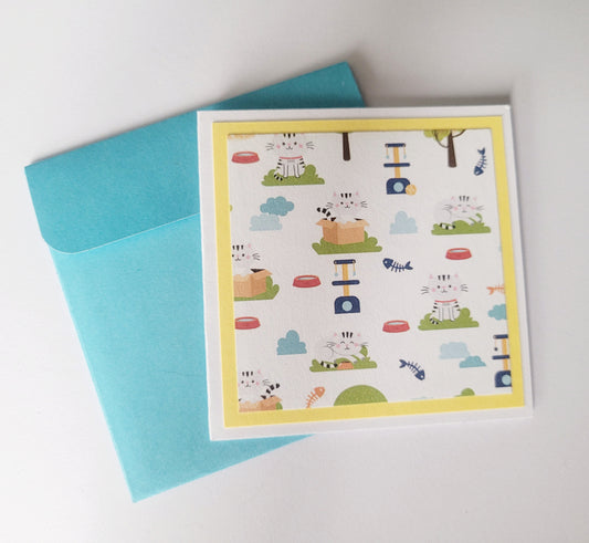 3x3" Cat Notecard & Envelope