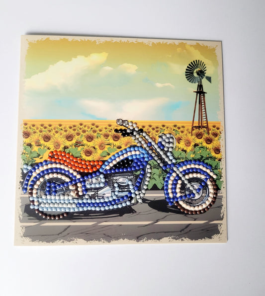 Diamond Art 'Blue Bike' Card