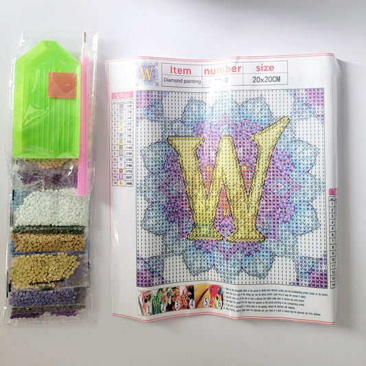 Diamond Art 'Initial W' Kit
