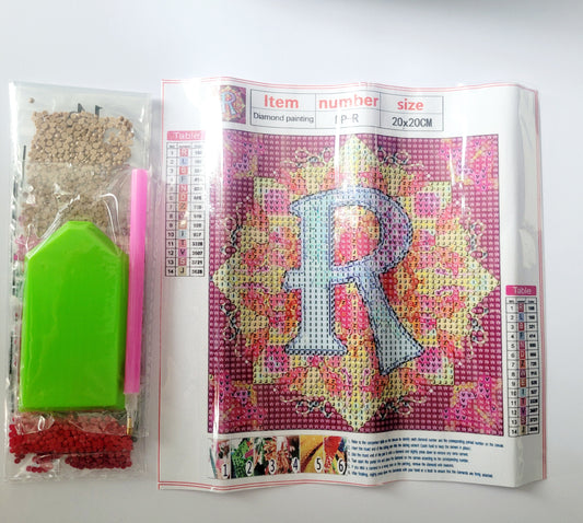 Diamond Art 'Initial R' Kit