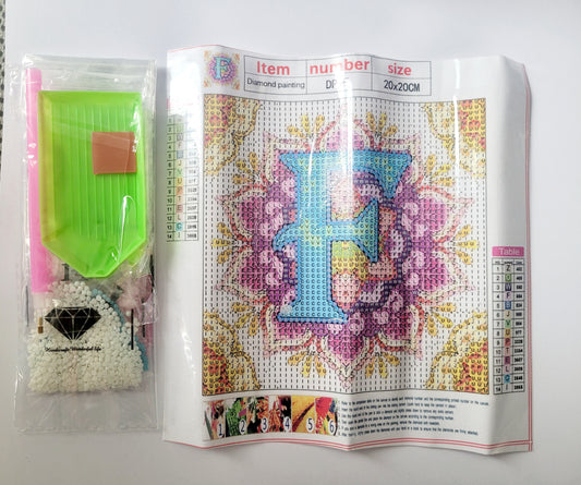 Diamond Art 'Initial F' Kit
