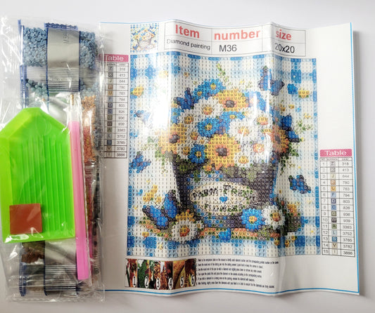 Diamond Art 'Flower Basket' Kit