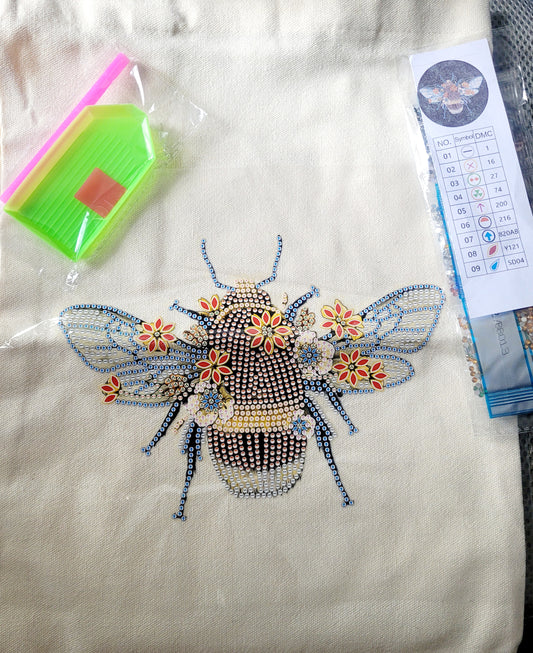 Diamond Art 'Bee' Tote Bag Kit