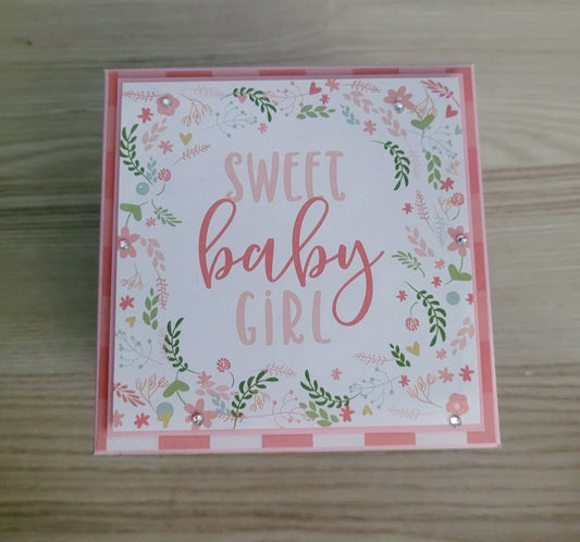 Handmade Explosion Box Album - 0-12mth Baby Girl