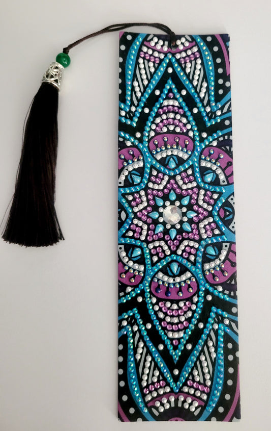 Handmade Diamond Art Bookmark - Blue & Purple