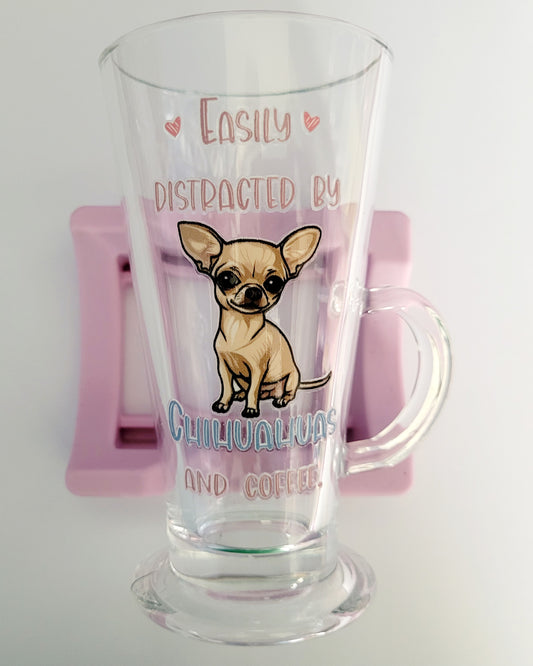 Chihuahua Latte Glass