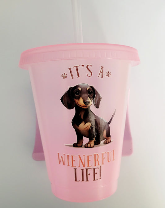 Ombre Dachshund 330ml Plastic Tumbler